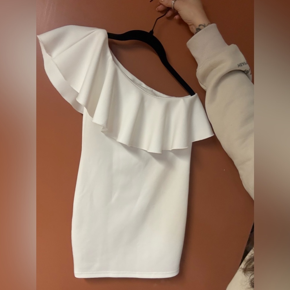 Kids White Off-Shoulder Dress